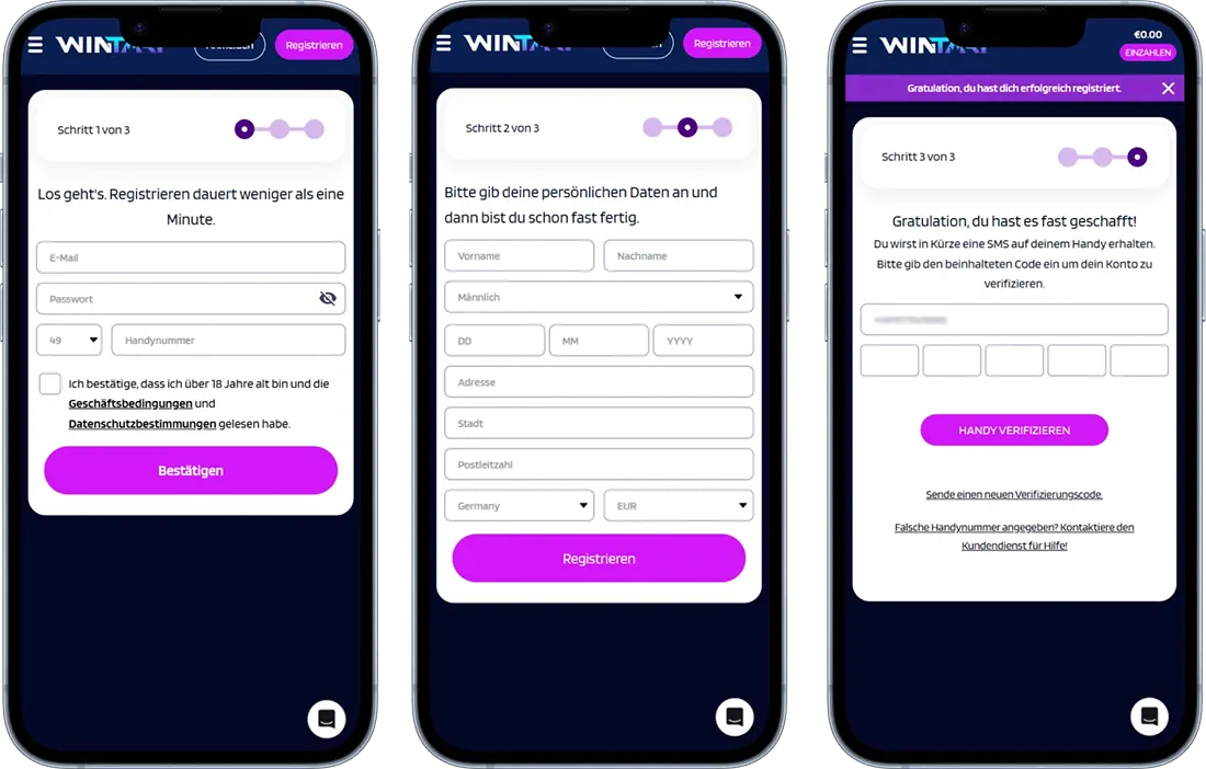 Wintari Casino Registrierung & Anmeldung