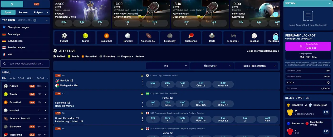 Wintari Casino Sportwetten & Live-Wetten